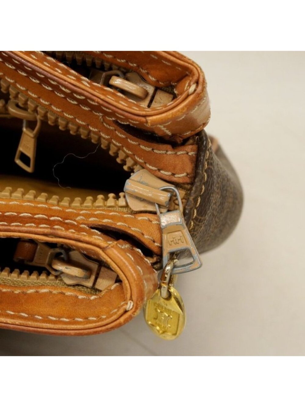 Celine Handbag Macadam Brown Gold - Picture 8 of 10